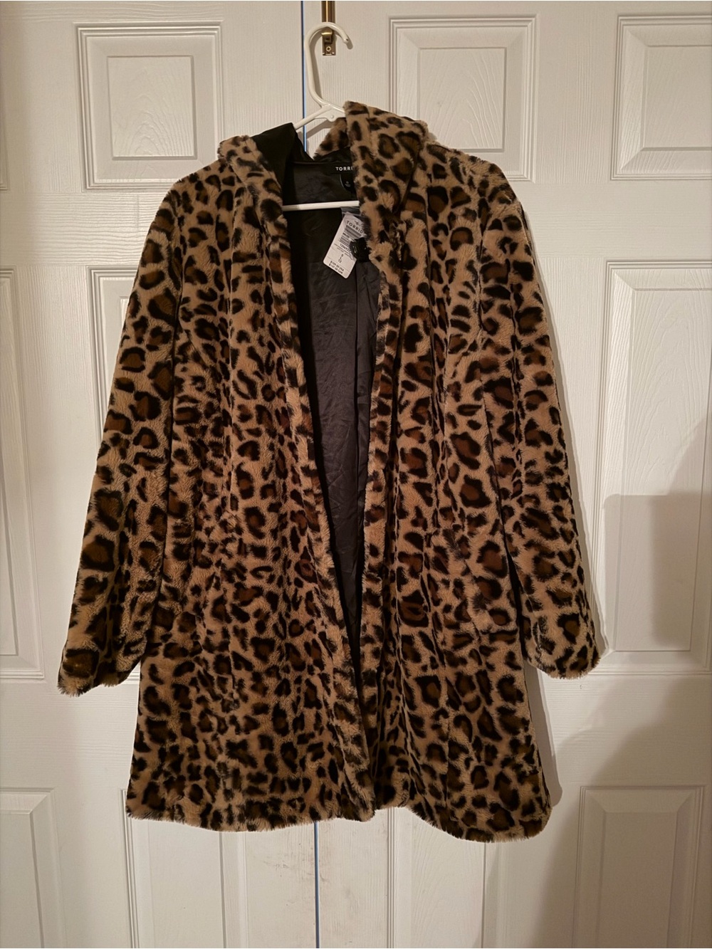 Torrid Leopard Print Teddy Jacket in Tan and Black